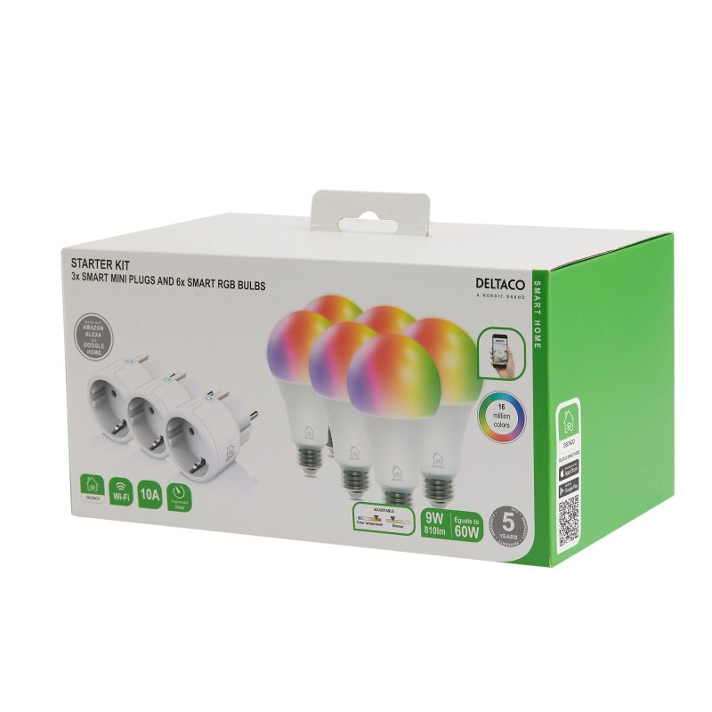Смарт комплект DELTACO SH-KIT03, 3 x мини контакти, 6 x LED крушки - Image 2