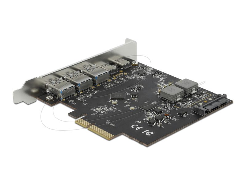 Мрежова карта Delock PCI Express x4 Card to 2 x USB Type-C™ + 3 x USB Type-A - SuperSpeed USB 10 Gbps - Image 2