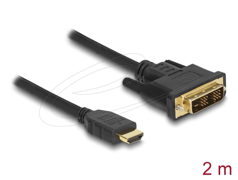 Кабел Delock HDMI мъжко - DVI-D 18+1 (Single Link )мъжко, 2м, двупосочен, black - Image 2