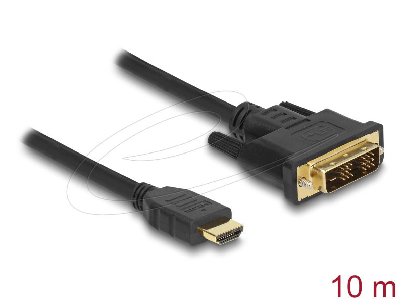 Кабел Delock HDMI мъжко - DVI-D 18+1 (Single Link )мъжко, 10м, двупосочен, black - Image 2