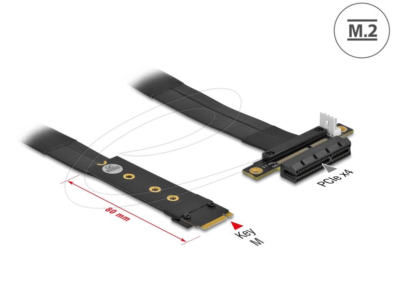 Delock Адаптер с 20 см кабел за свързване на  PCIex4 с M.2 - Image 3