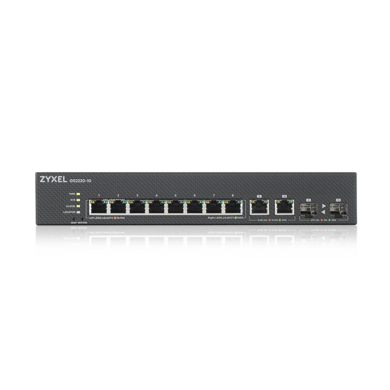 Суич ZYXEL GS2220-10, 10 портов управляем L2, 8x Gigabit + 2x Gigabit combo (RJ45/SFP) - Image 4