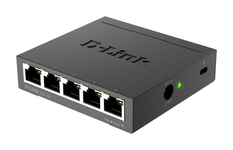 Суич D-Link DGS-105/E, 5 портов, 10/100/1000, Gigabi, метален корпус - Image 2