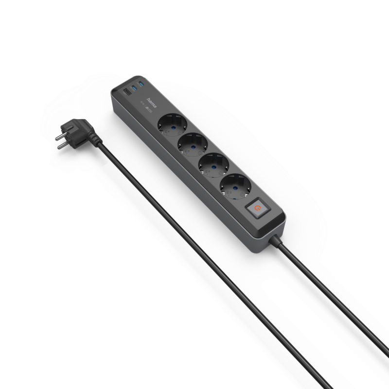 Разклонител, 4-гнезда, USB-C/A 65 W, PD, HAMA-223189 - Image 3