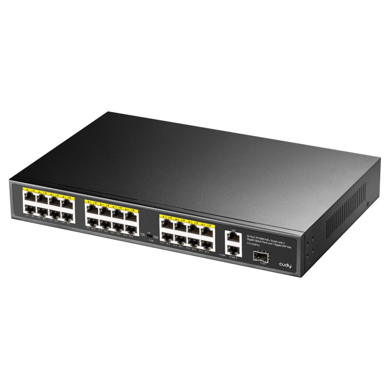 Суич Cudy FS1026PS1, 24 x 10/100 PoE+ Switch 2 x Gigabit порта, 1 x SFP Slot - Image 2