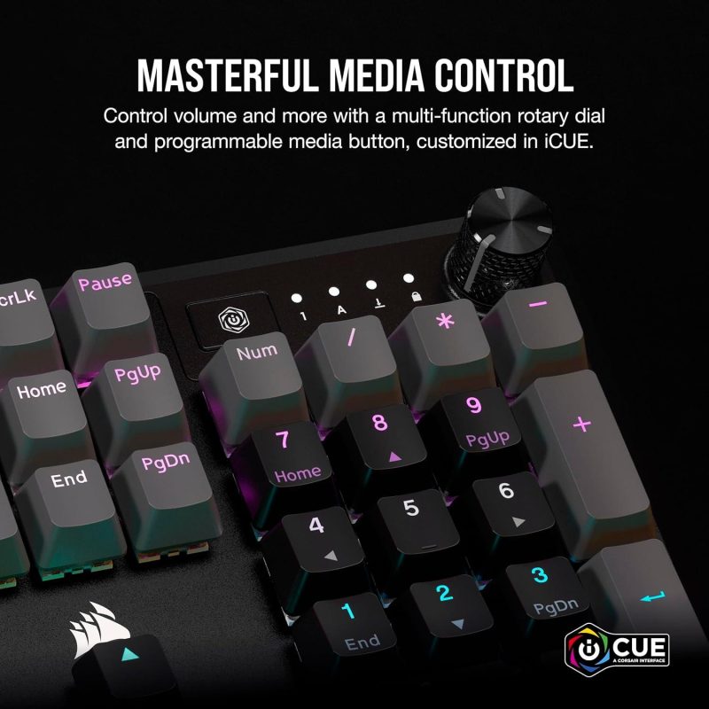 Геймърска механична клавиатура CORSAIR K70 Core RGB Corsair Linear Red Switch - Carbon Gray - Image 5