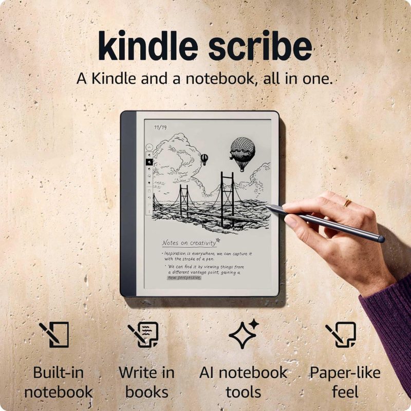 Amazon Kindle Scribe (2024) четец 64GB - 10.2" - с Premium Pen, тъмно сив - Image 3