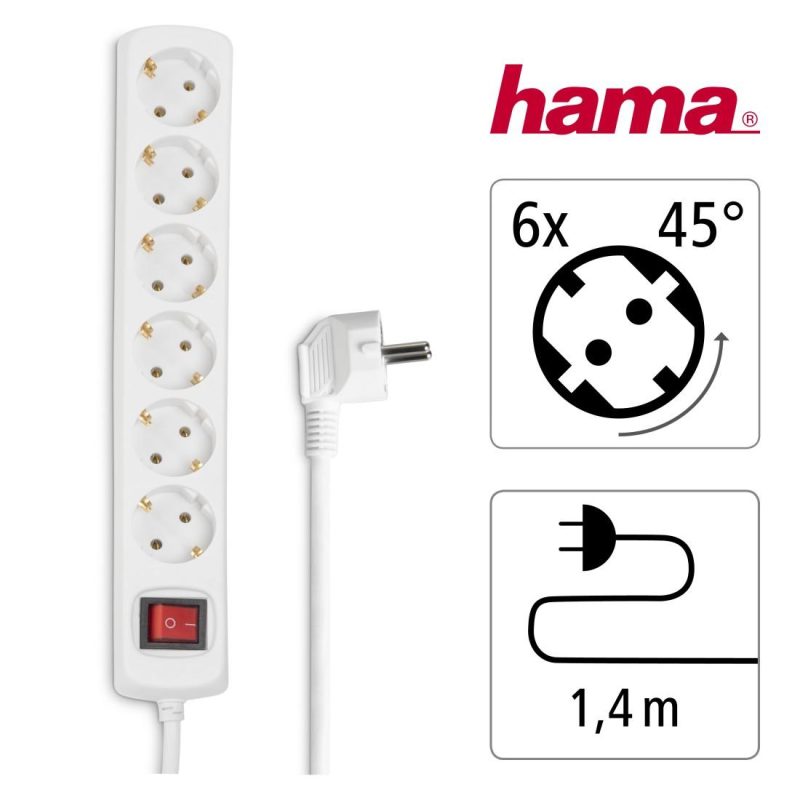 Разклонител HAMA, 6 гнезда, 30384 - Image 6