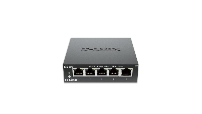 Суич D-Link DES-105/E, 5 портов 10/100, метален корпус - Image 2