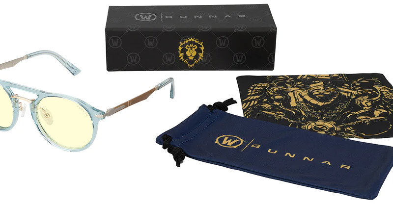 Комплект GUNNAR x World of Warcraft Alliance Edition Blue Crystal - Amber - Очила + калъф