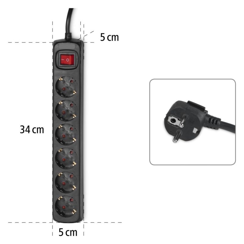 Разклонител със 6 гнезда HAMA, 5м, 137266 - Image 6