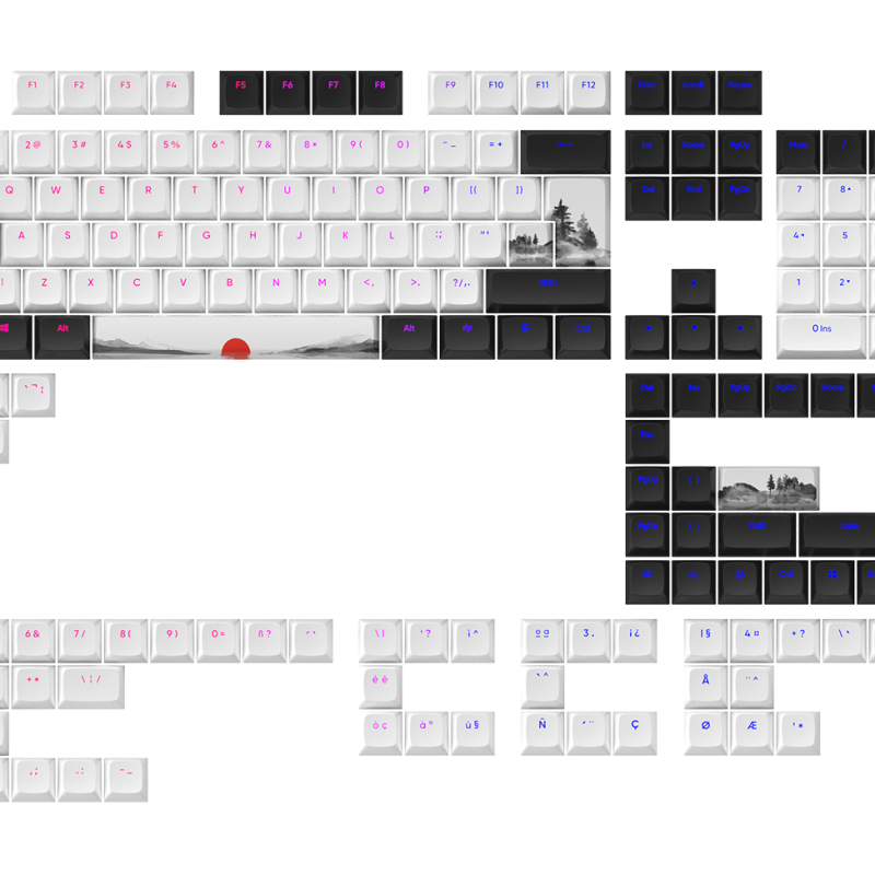 Капачки за механична клавиатура Dark Project - Fuji за ANSI & ISO Layout