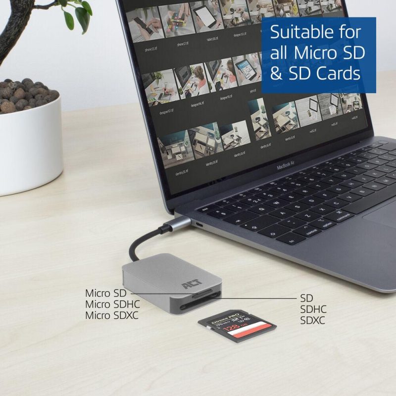 Четец за SD / micro SD карти ACT AC7056, SDXC, USB-C - Image 5