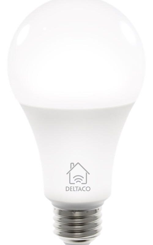 Смарт крушка DELTACO SH-LE27W, Е27, WiFI 2.4GHz, 9W, 810lm, димираща, Бяла