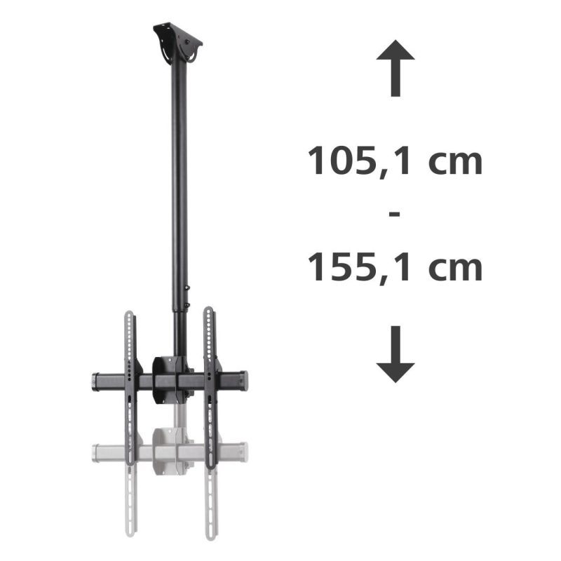 Стойка за таван Hama TV, въртяща се, накланяща се, 165 см (65") до 50 кг, 220878 - Image 7