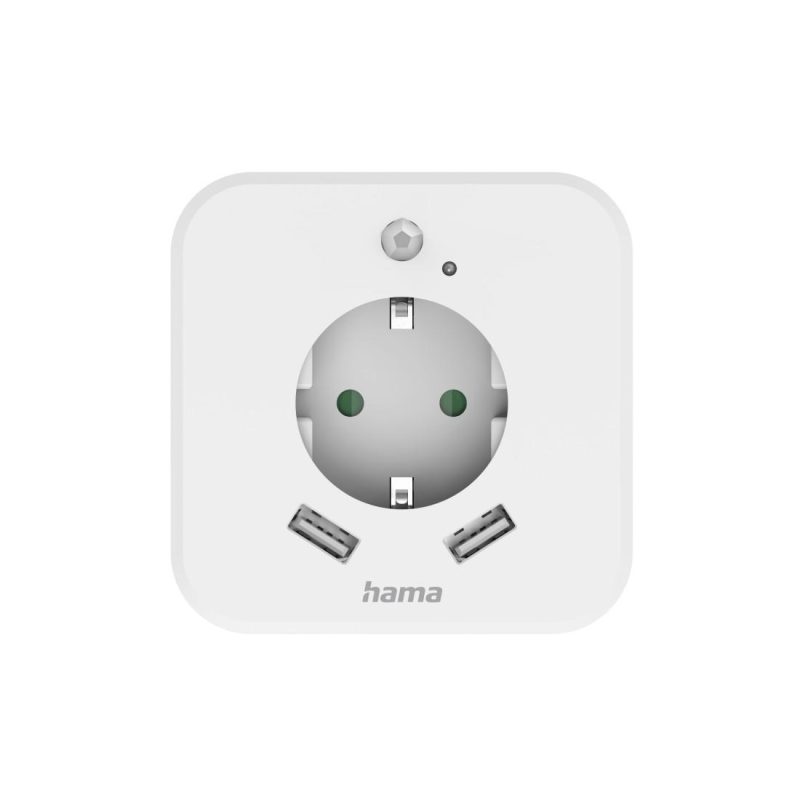 Нощна лампа с контакт HAMA, USB, 2.4 A, 2 изхода, 223498 - Image 3