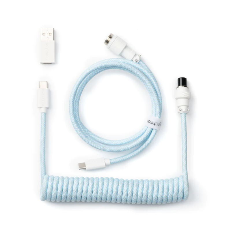 Кабел за клавиатура Keychron Coiled Aviator - Light Blue - Image 2