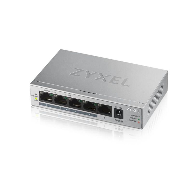 Суич ZyXEL GS1005-HP, 5-портов гигабитов неуправляем PoE+, 60W - Image 3