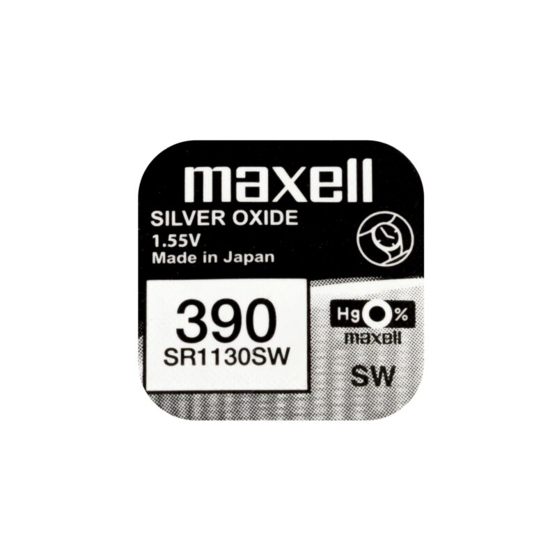 Бутонна батерия сребърна MAXELL SR1130 SW /AG10/ 389/390/ 1.55V