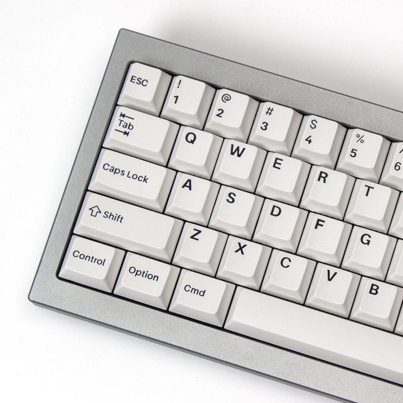 Капачки за механична клавиатура Keychron Cherry Profile Double - Shot PBT Full Set 219 Keycaps - Black on White - Image 2