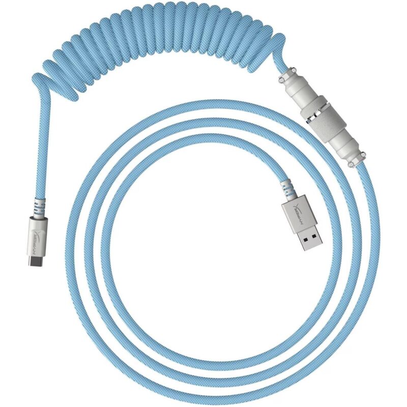 Кабел за клавиатура HyperX Coiled Cable USB-C Light Blue-White