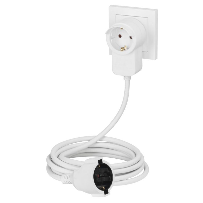 Удължителен кабел HAMA Powerplug, Шуко мъжко, Шуко женско, Допълнителен контакт, 3.0 m, Бял - Image 2
