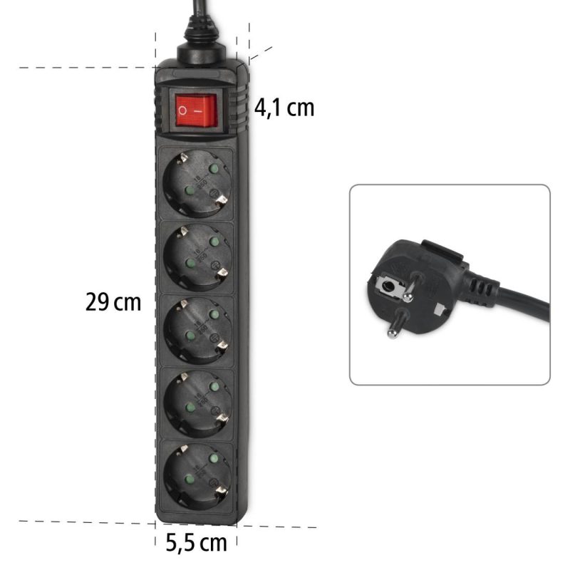 Разклонител HAMA 5 гнезда, 1.4 м, 137267 - Image 3
