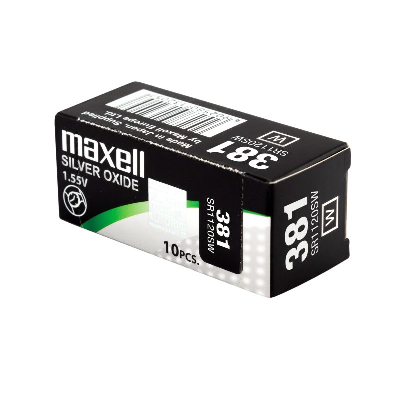 Бутонна батерия сребърна MAXELL SR1120 SW /381/391/  AG8   1.55V - Image 3