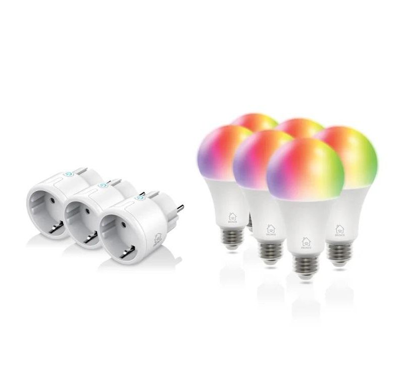 Смарт комплект DELTACO SH-KIT03, 3 x мини контакти, 6 x LED крушки