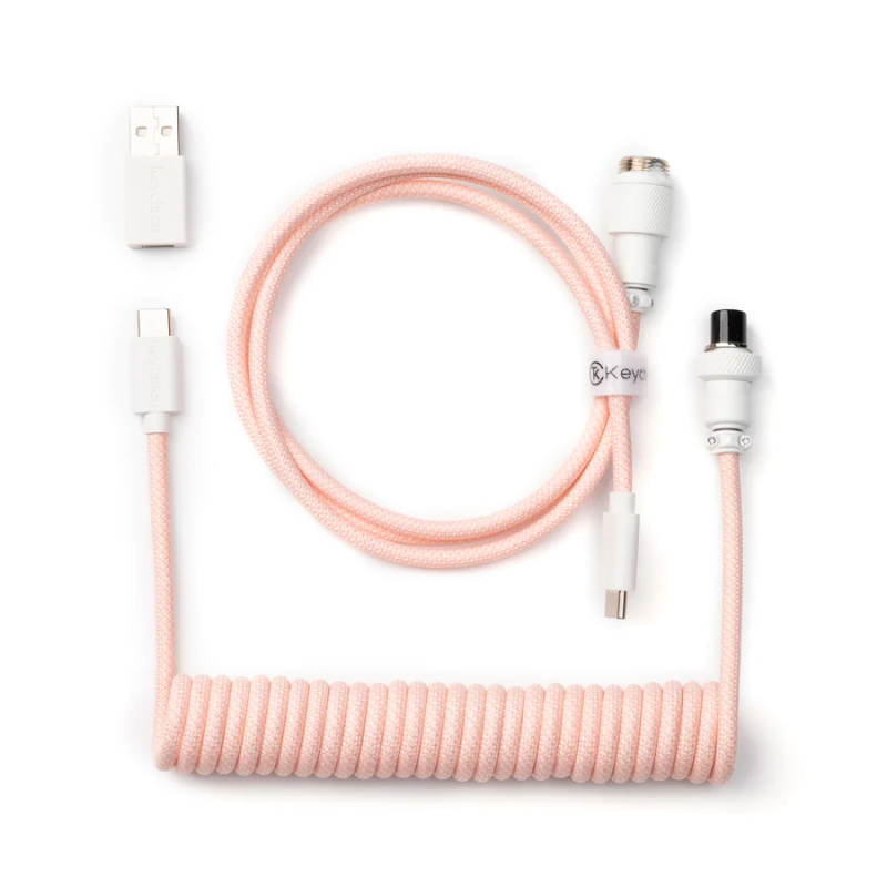 Кабел за клавиатура Keychron Coiled Aviator Light Pink - Image 2