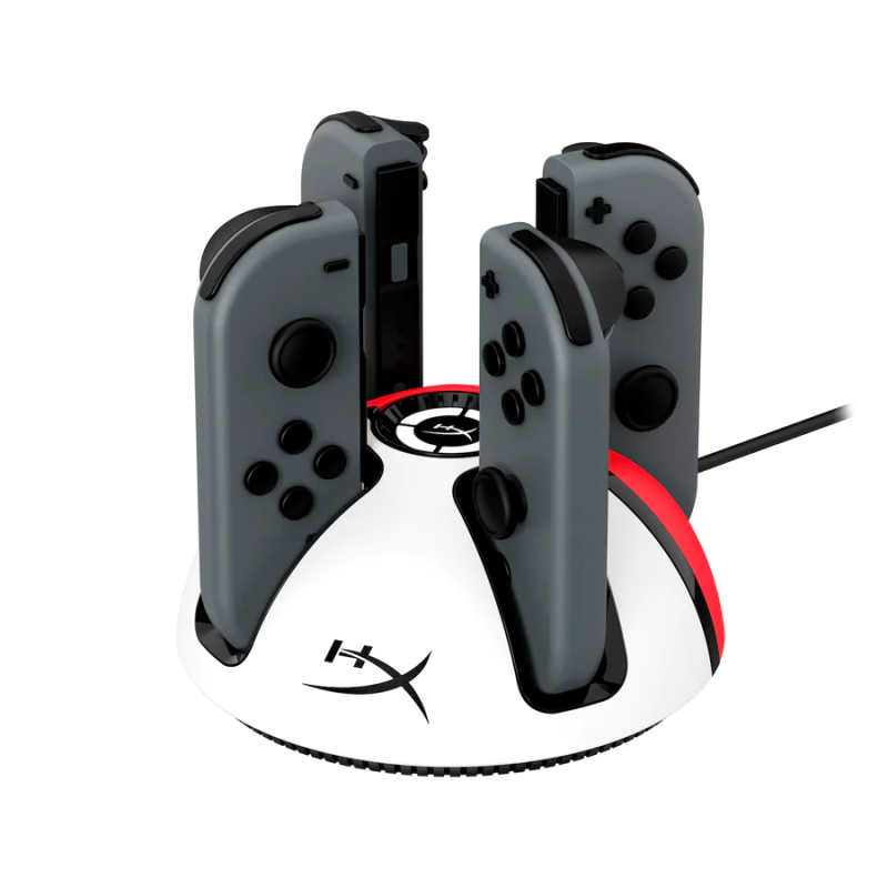 Докинг станция HyperX ChargePlay Quad 2, за Nintendo Switch Joy-Con контролери, Бяло/Червено - Image 3