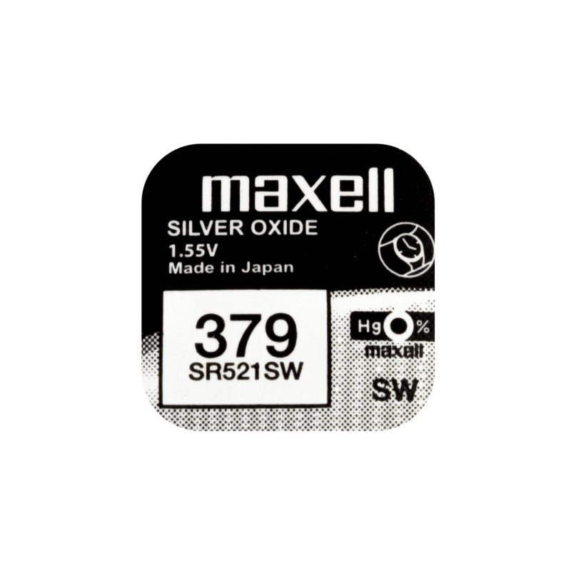 Бутонна батерия сребърна MAXELL SR521 SW /AG0/379/ 1.55V - Image 2