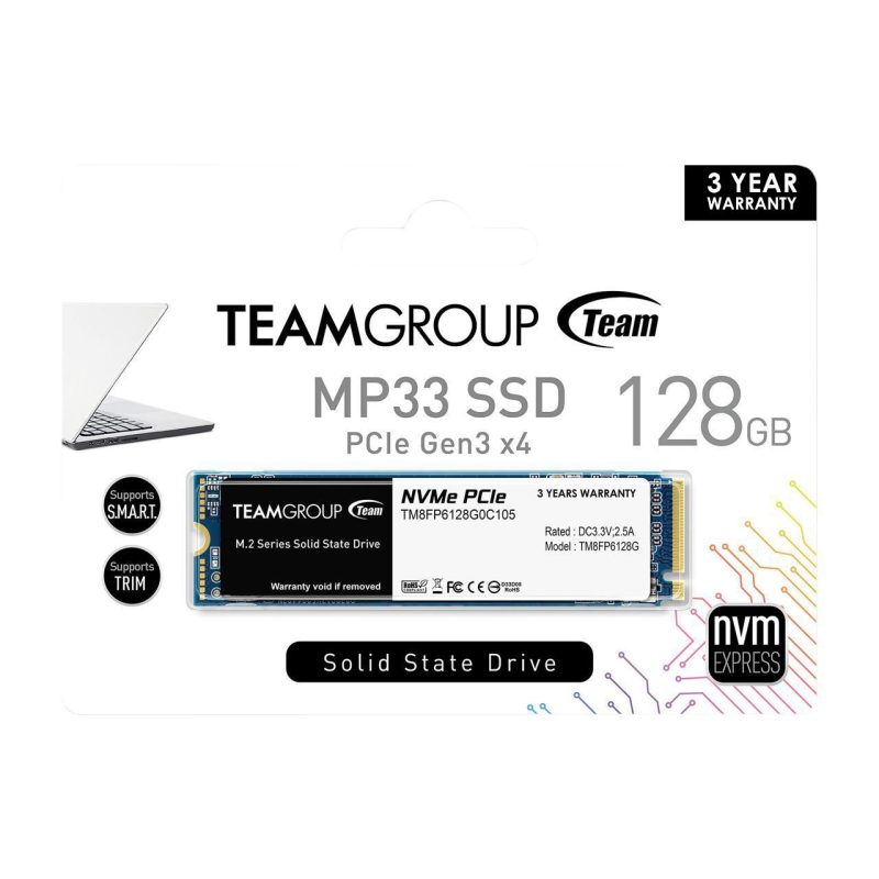 SSD Team Group MP33, M.2 2280 128GB PCI-e 3.0 x4 NVMe - Image 2