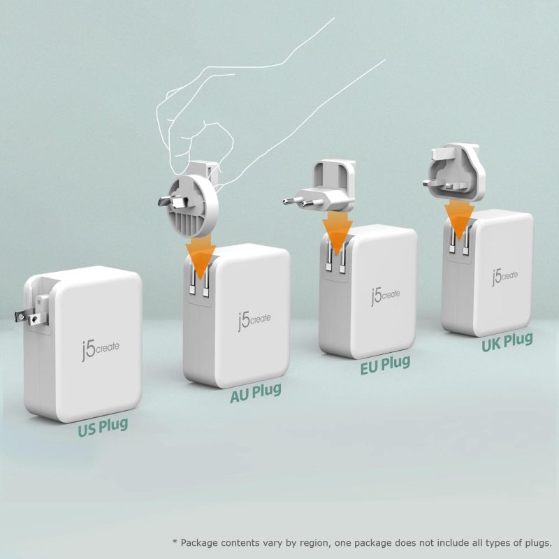 Мрежово зарядно j5create JUP43130E 130W, 4 порта, USB-C, USB-A - Image 5