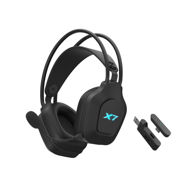A4tech X7 Геймърски безжични слушалки XR-200, Bluetooth, RGB, черни - Image 2
