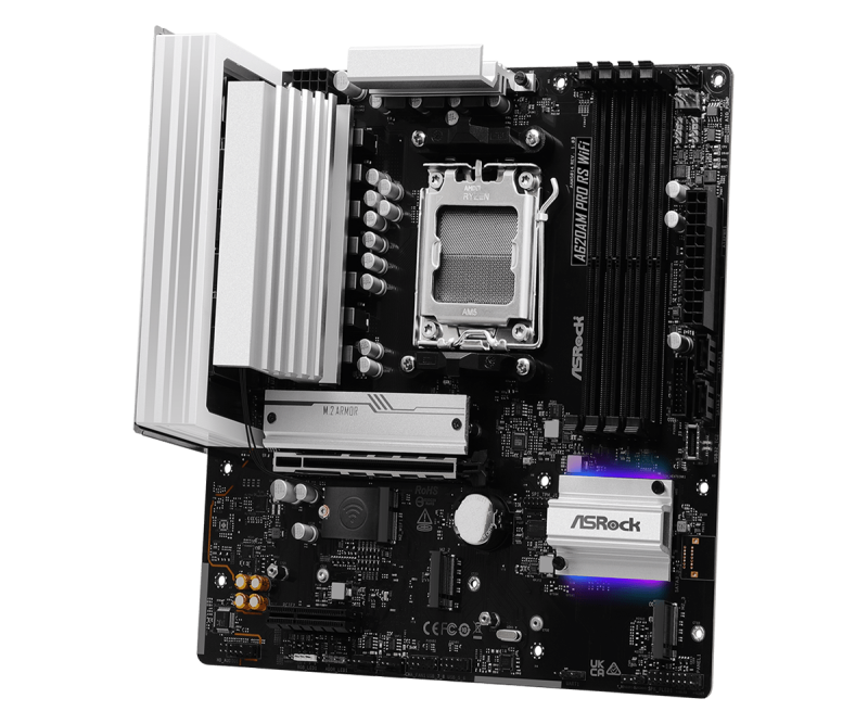 Дънна платка ASRock A620M PRO RS WIFI, AM5 - Image 3