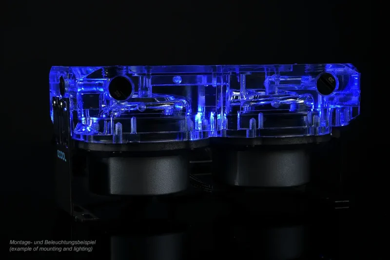 Адаптер приставка с вътрешна и външна резба Alphacool Eisdecke D5 Dual Acrylic Attachment 3x 1/4" - Image 5