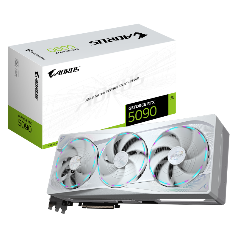 Видео карта GIGABYTE AORUS RTX 5090 STEALTH ICE 32GB GDDR7 - Image 9