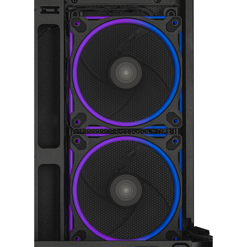 Кутия ASUS Prime AP202 ARGB mATX + 3 ARGB Вентилатора - Black - Image 14