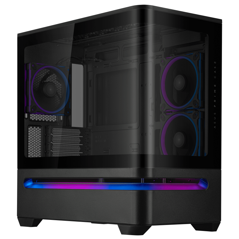 Кутия ASUS Prime AP202 ARGB mATX + 3 ARGB Вентилатора - Black - Image 2