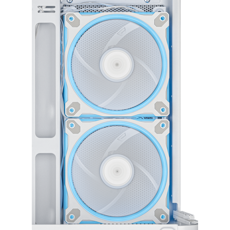 Кутия ASUS Prime AP202 ARGB mATX + 3 ARGB Вентилатора - White - Image 13