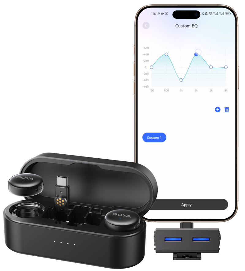 Безжична система микрофони BOYA BOYALINK 3-01 with lightning+USB-C +3.5mm TRS plug - Image 20