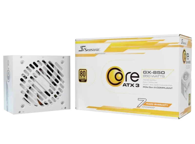 Захранващ блок Seasonic CORE GX White 850W 80+ Gold, Fully Modular, ATX 3.1, PCIe 5.1 - Image 10