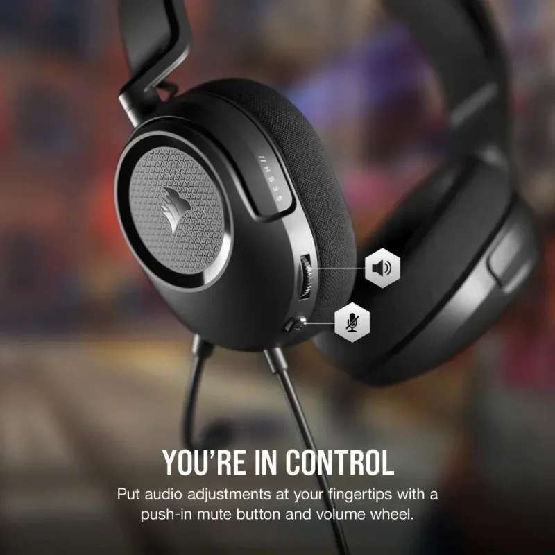 Геймърски слушалки с микрофон Corsair HS35 SURROUND v2 7.1 Dolby Audio 3.5mm/USB - Image 4