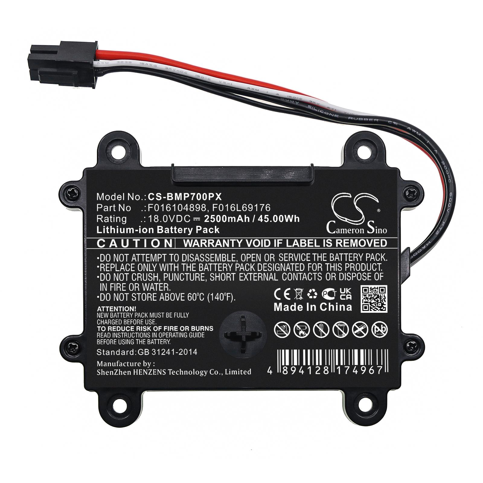 Батерия Cameron Sino, За косачка робот BOSCH 06008B0003, INDEGO 350.400, F016104898 LiIon 18V 2500mAh Cameron Sino - Image 3