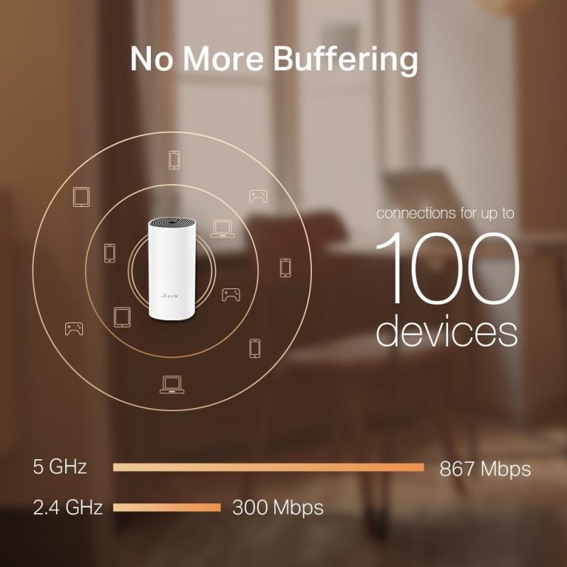 Безжичен рутер TP-Link Deco M4, AC1200, 2.4/5 GHz, 300 -  867 Mbps, Gigabit, 3 бр. в комплект - Image 4