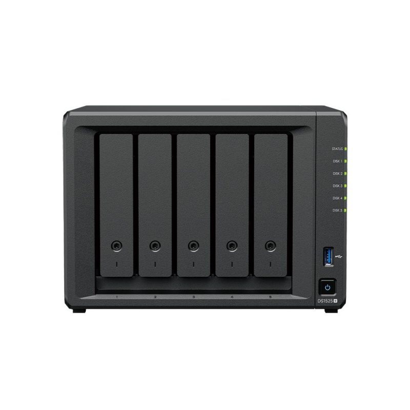 Мрежов сторидж Synology NAS DS1525+, за 5 диска, AMD Ryzen V1500B, 8GB DDR4 SODIMM - Image 2