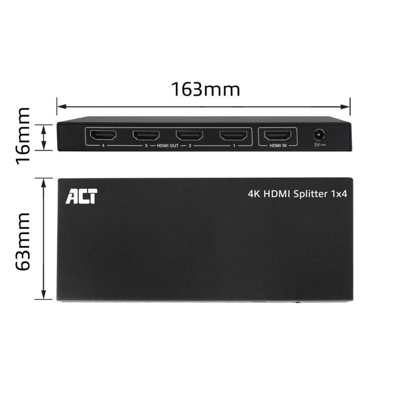 ACT HDMI Сплитер AC7832 4К HDMI сплитер, 1 вход.4 HDMI изхода - Image 7