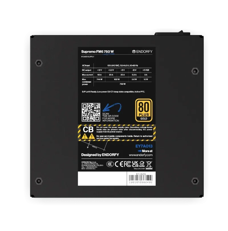 Захранващ блок Endorfy Supremo FM6 750W 80+ Gold, PCIe 5.1 - Fully Modular - Image 7