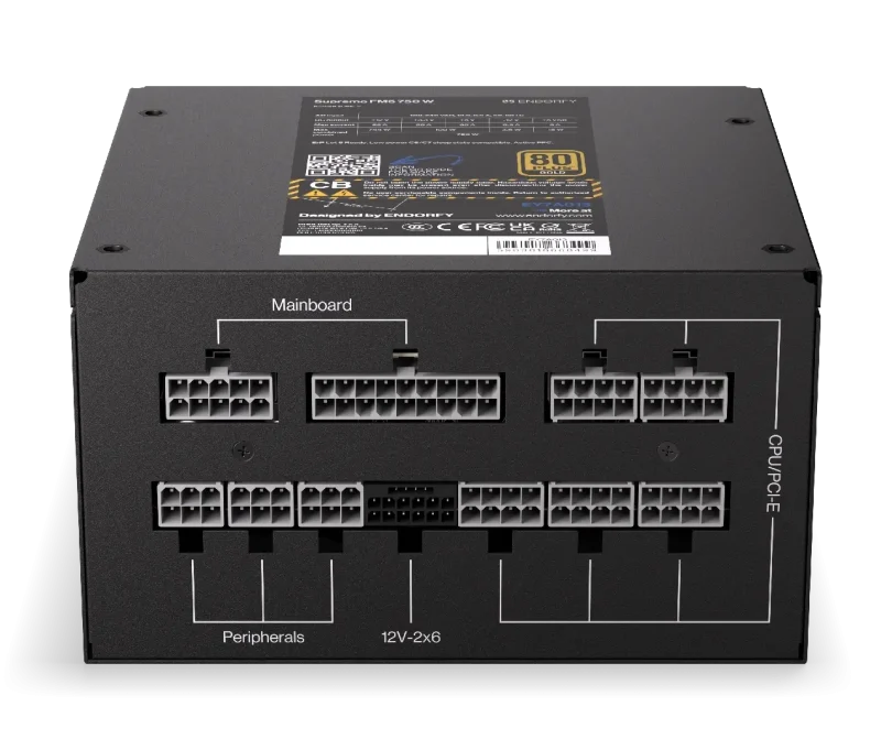 Захранващ блок Endorfy Supremo FM6 750W 80+ Gold, PCIe 5.1 - Fully Modular - Image 10